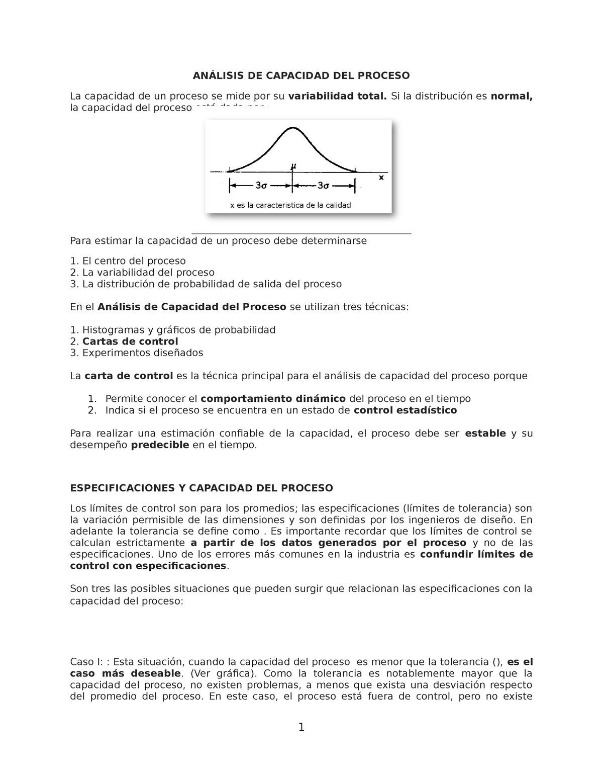 estudio de capacidad de proceso