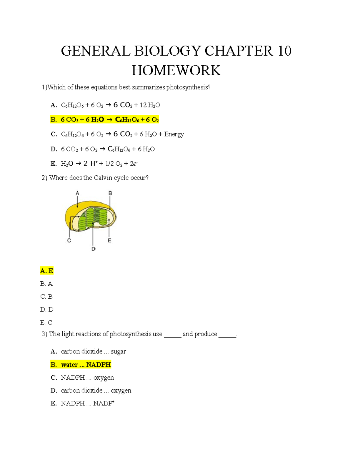 biology chapter 10 homework answers