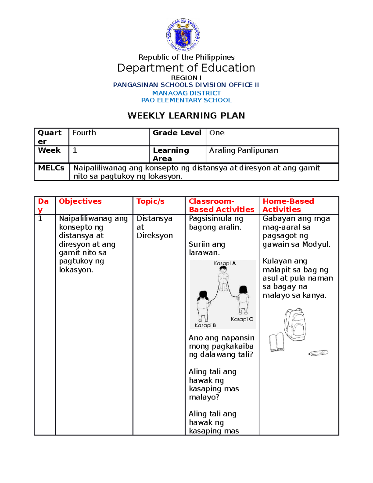 Q4 WLP AP WEEK1 - WLP - Republic of the Philippines Department of ...