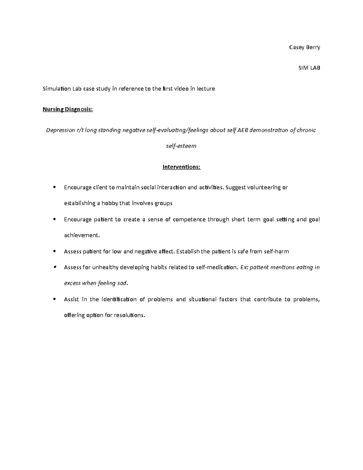 Sim lab 1 Simulation Casey Berry SIM LAB Simulation Lab case study