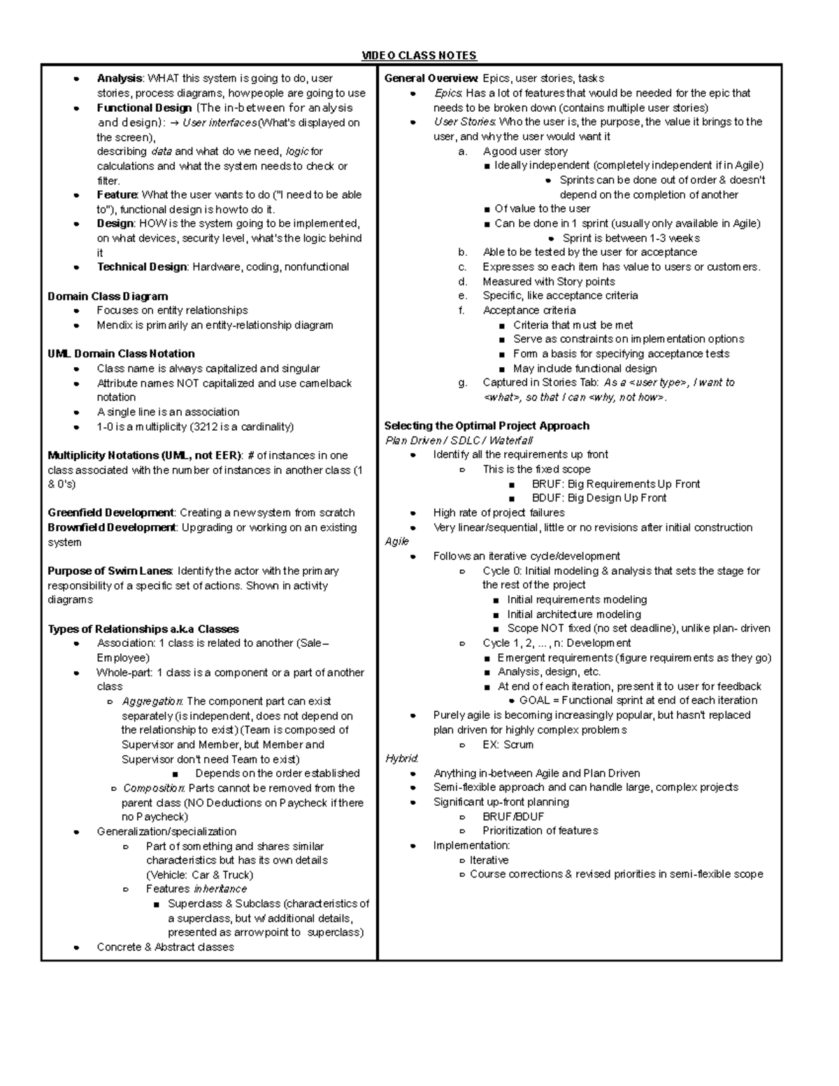 ISM 3113 Official Exam 1 Study Guide - VIDEO CLASS NOTES Analysis ...