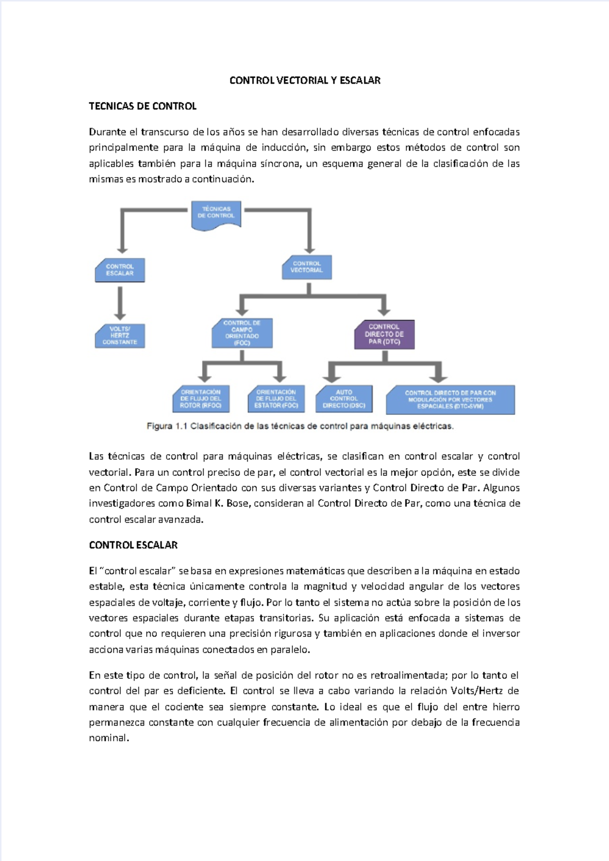 Control escalar vectorial en drives CONTROL VECTORIAL Y ESCALAR