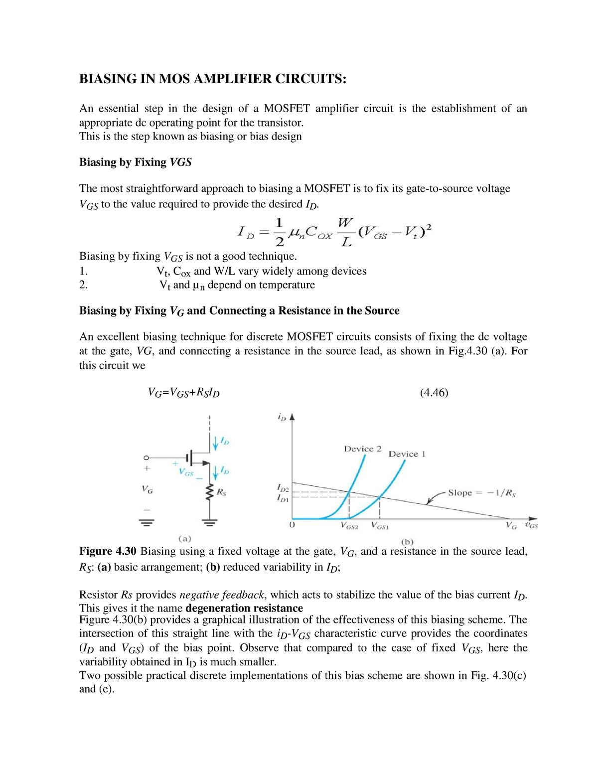 U1-L5 Biasing-in-MOS-amplifier-Circuits - BIASING IN MOS AMPLIFIER ...