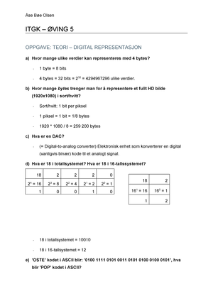 Itgk Oving 5 Tdt4110 Ntnu Studocu