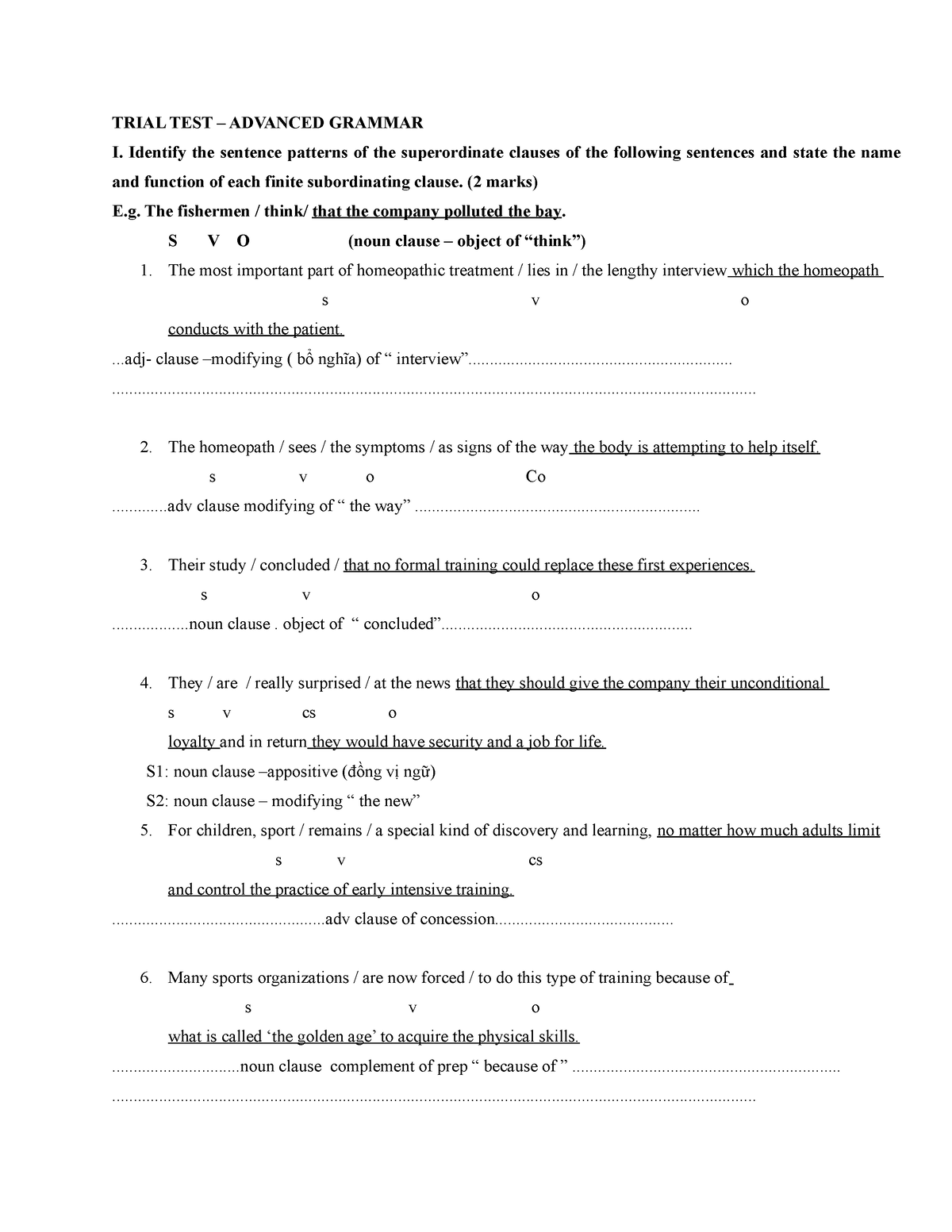 trial-test-advanced-grammar-trial-test-advanced-grammar-i-identify-the-sentence-patterns-of