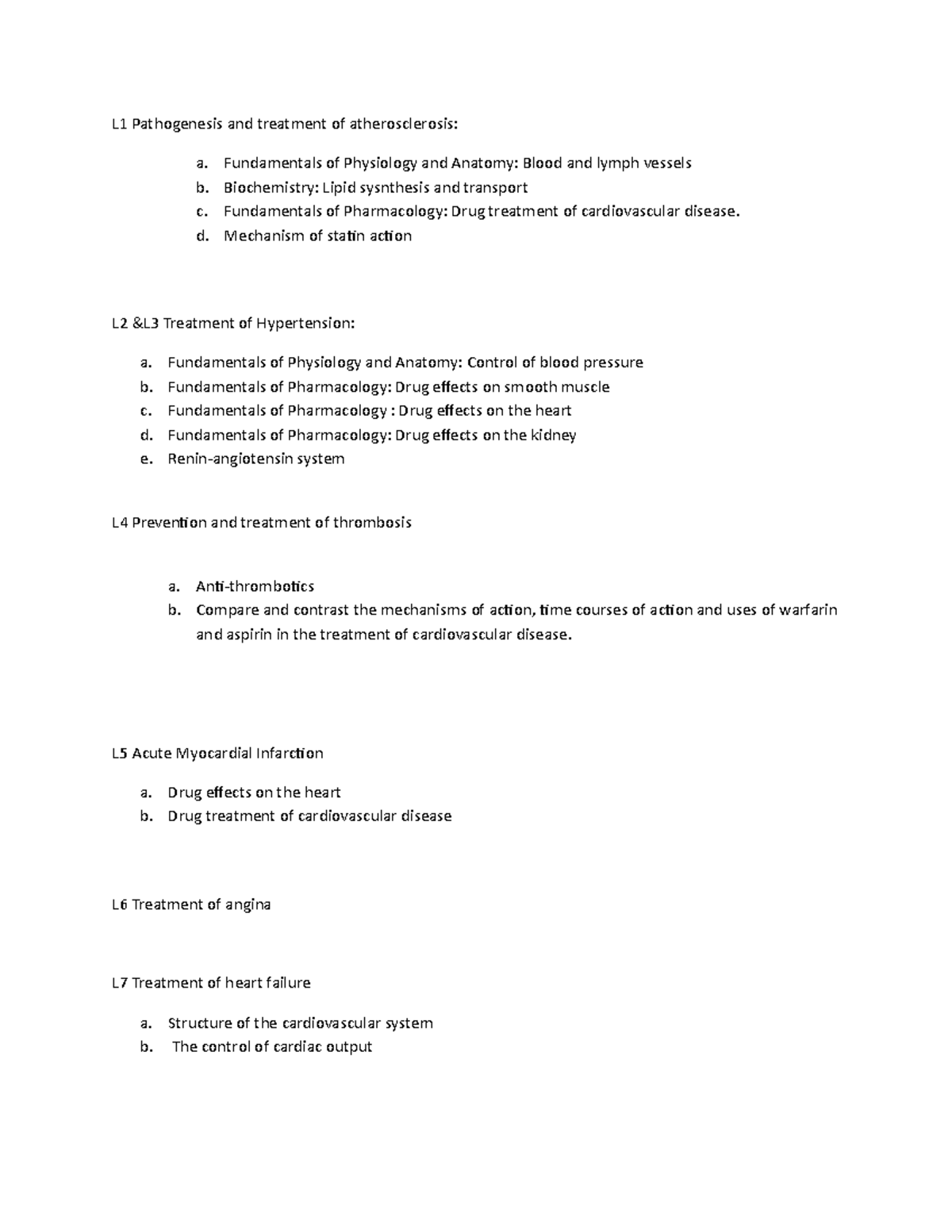 Drugs and Disease a lectures 1-8 - L1 Pathogenesis and treatment of ...