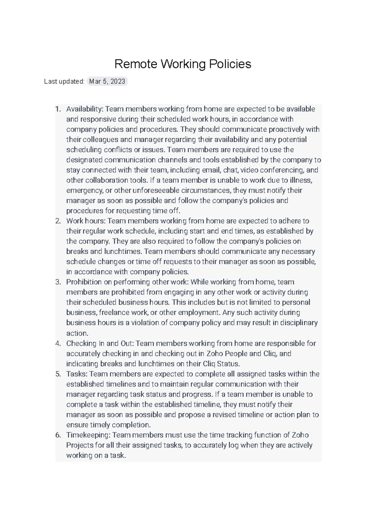 Remote Working Policies - Mar 5 2023 1 Coconix - Remote Working ...