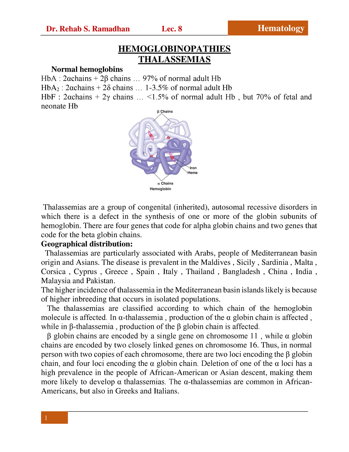 Hemoglobinopathies And Thalassemias - HEMOGLOBINOPATHIES THALASSEMIAS ...