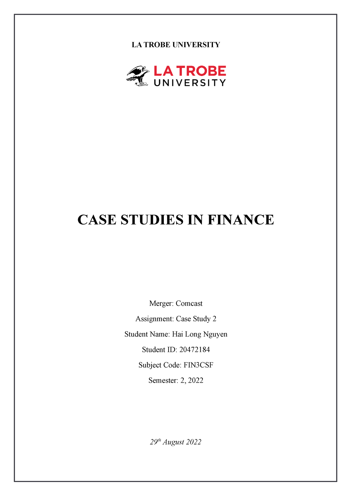 la trobe assignment cover sheet