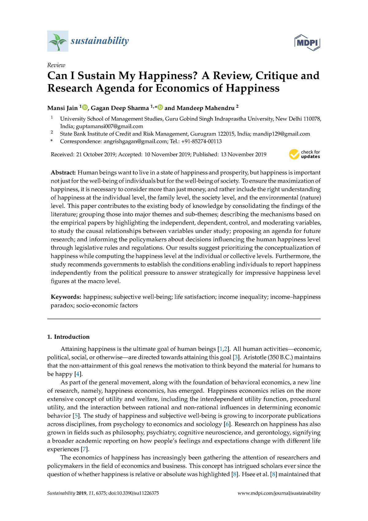 economics of happiness essay