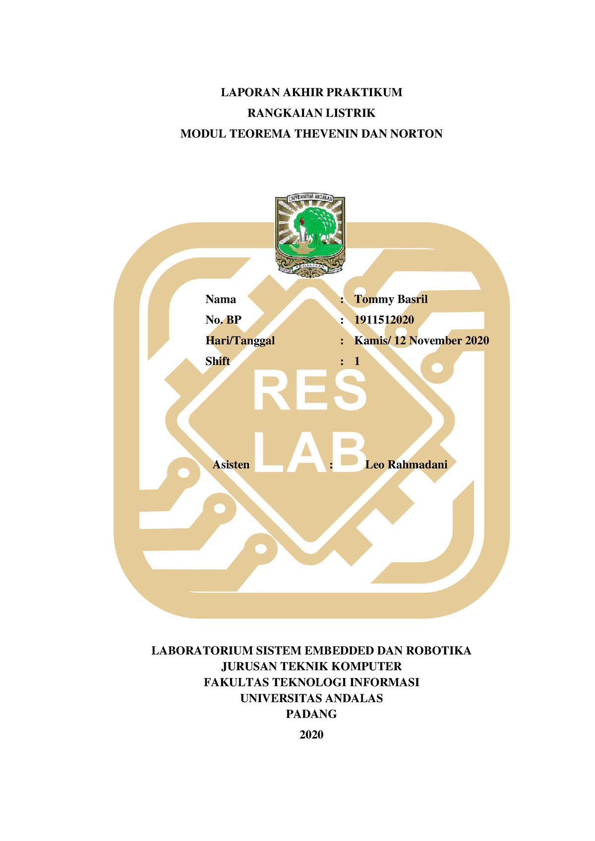 Laporan Akhir Modul 4 RL - LAPORAN AKHIR PRAKTIKUM RANGKAIAN LISTRIK ...