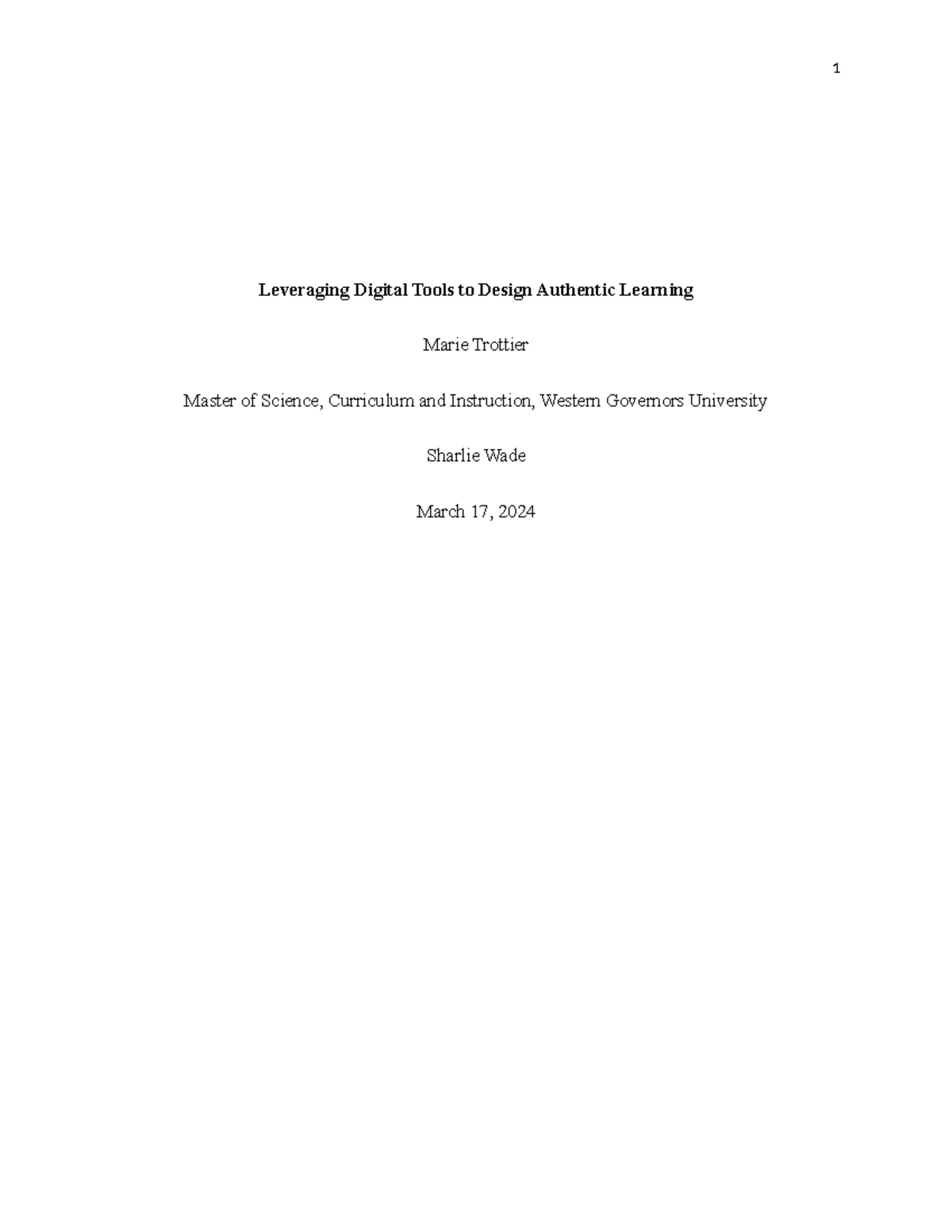 Designing Curriculum and Instruction II D185 Task 3 - Leveraging ...