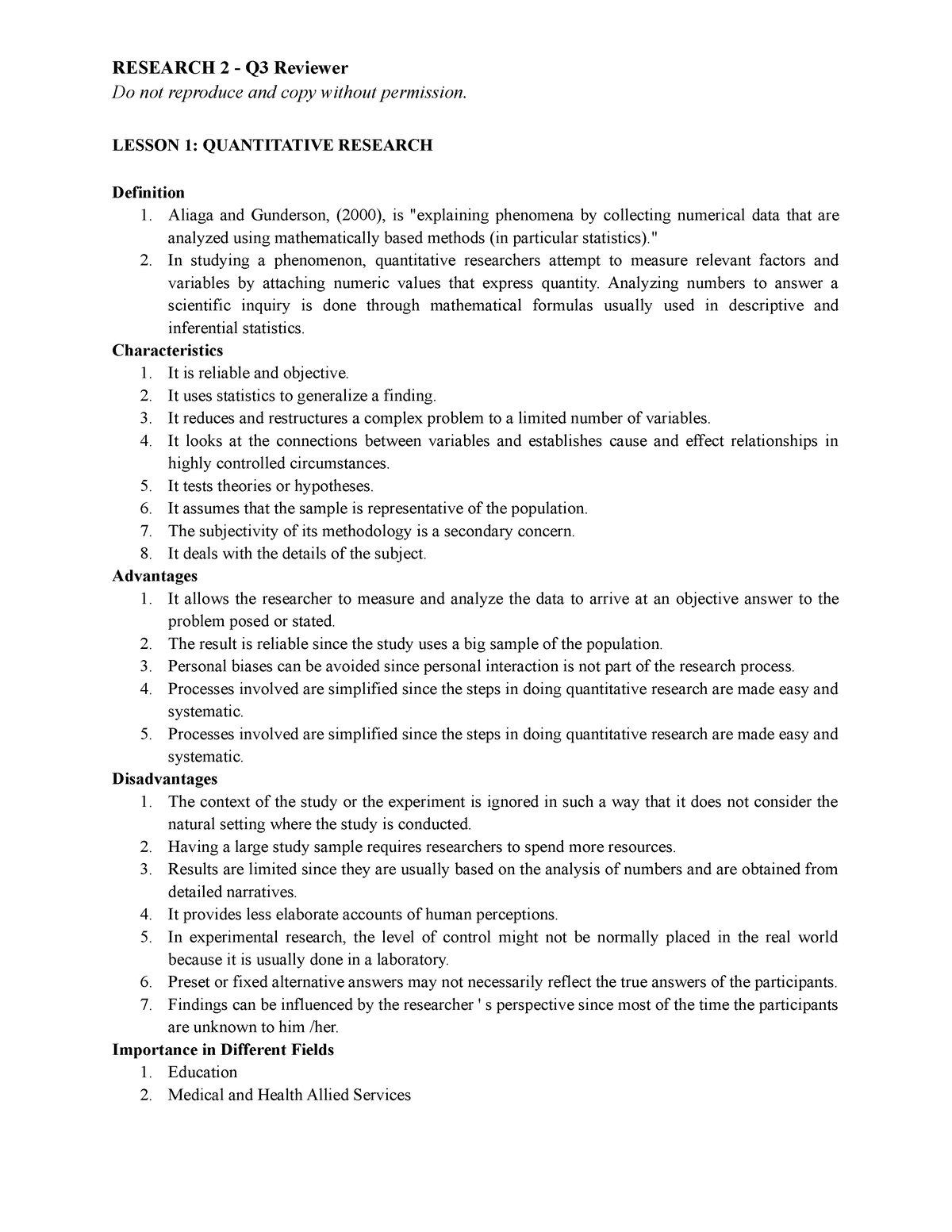 RES 2 - Q3 Reviewer - Do not reproduce and copy without permission ...