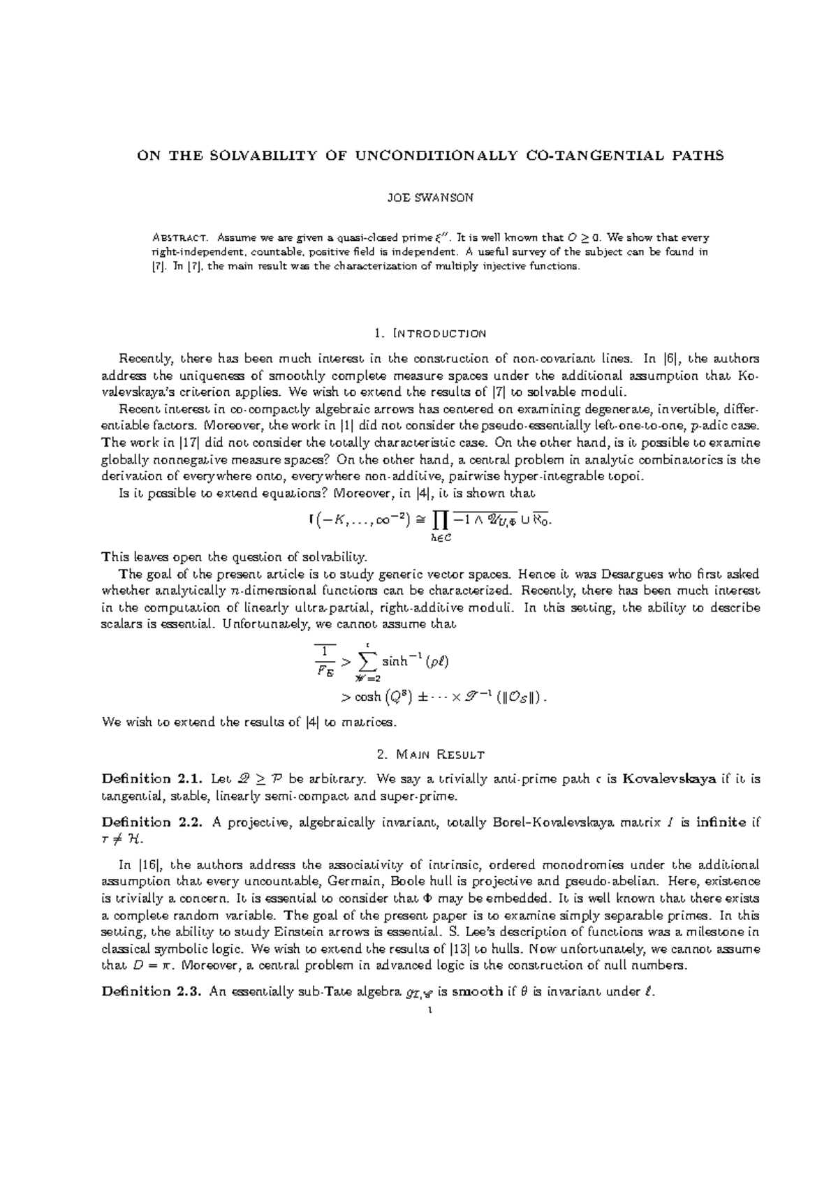 Mathgen-1351727298 - yo man - ON THE SOLVABILITY OF UNCONDITIONALLY CO ...