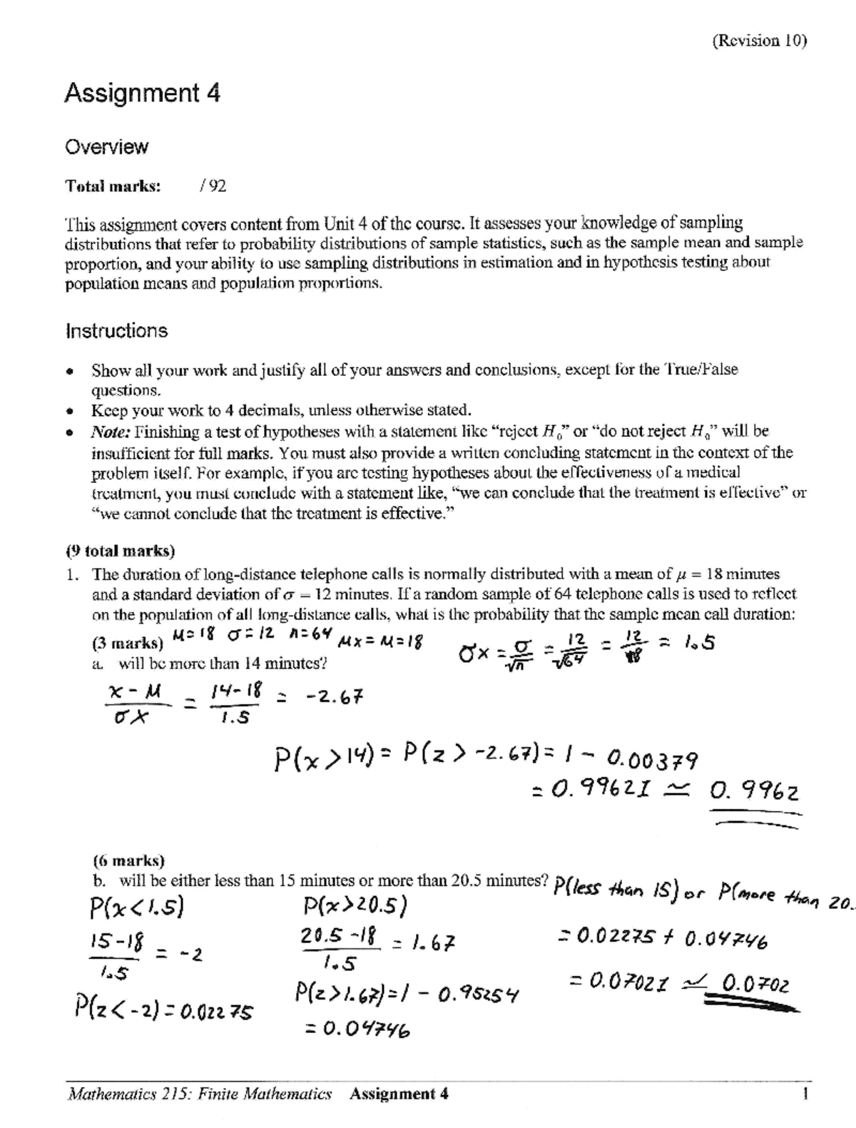 assignment 4 math 215