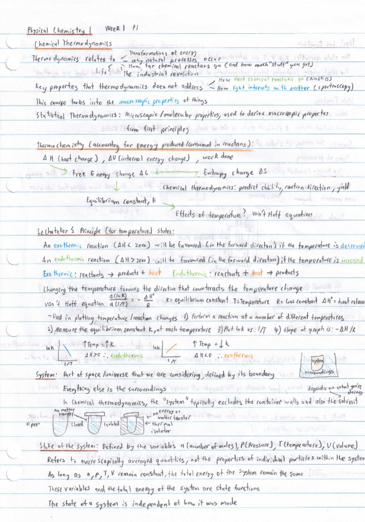 Phys Chem 1 - Week 1 Lecture Notes - 065307 - Studocu