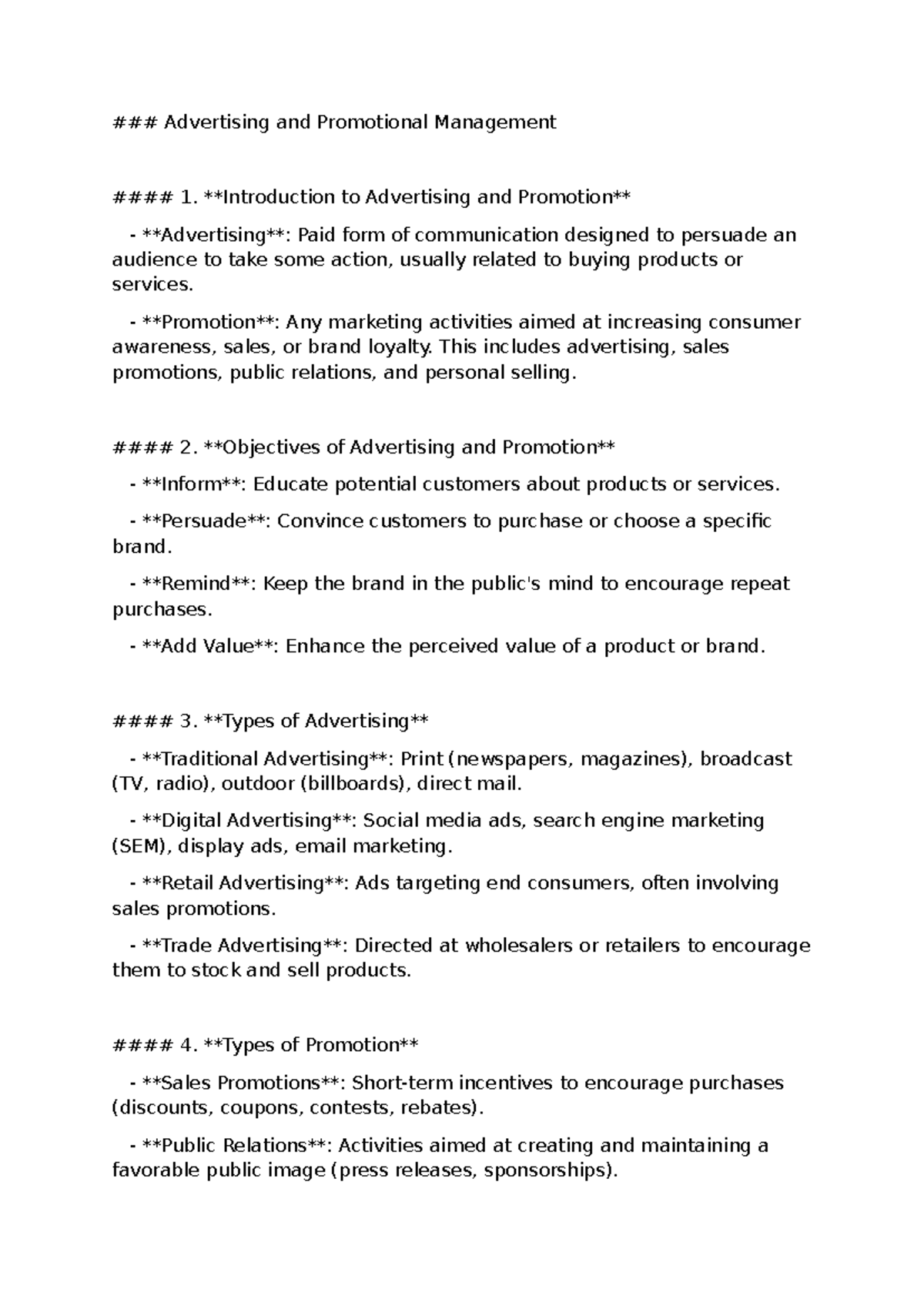 Advertising and Promotional Management - Introduction to Advertising ...