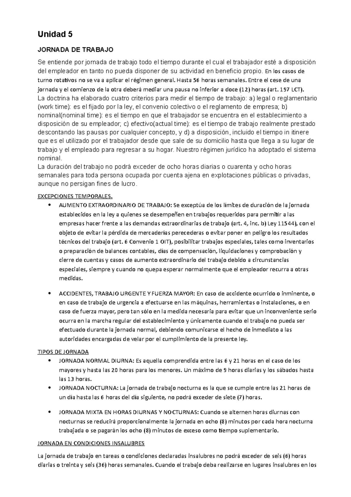 Unidad 5-6-7 Resumen - Derecho laboral y previsional - carrera contador ...