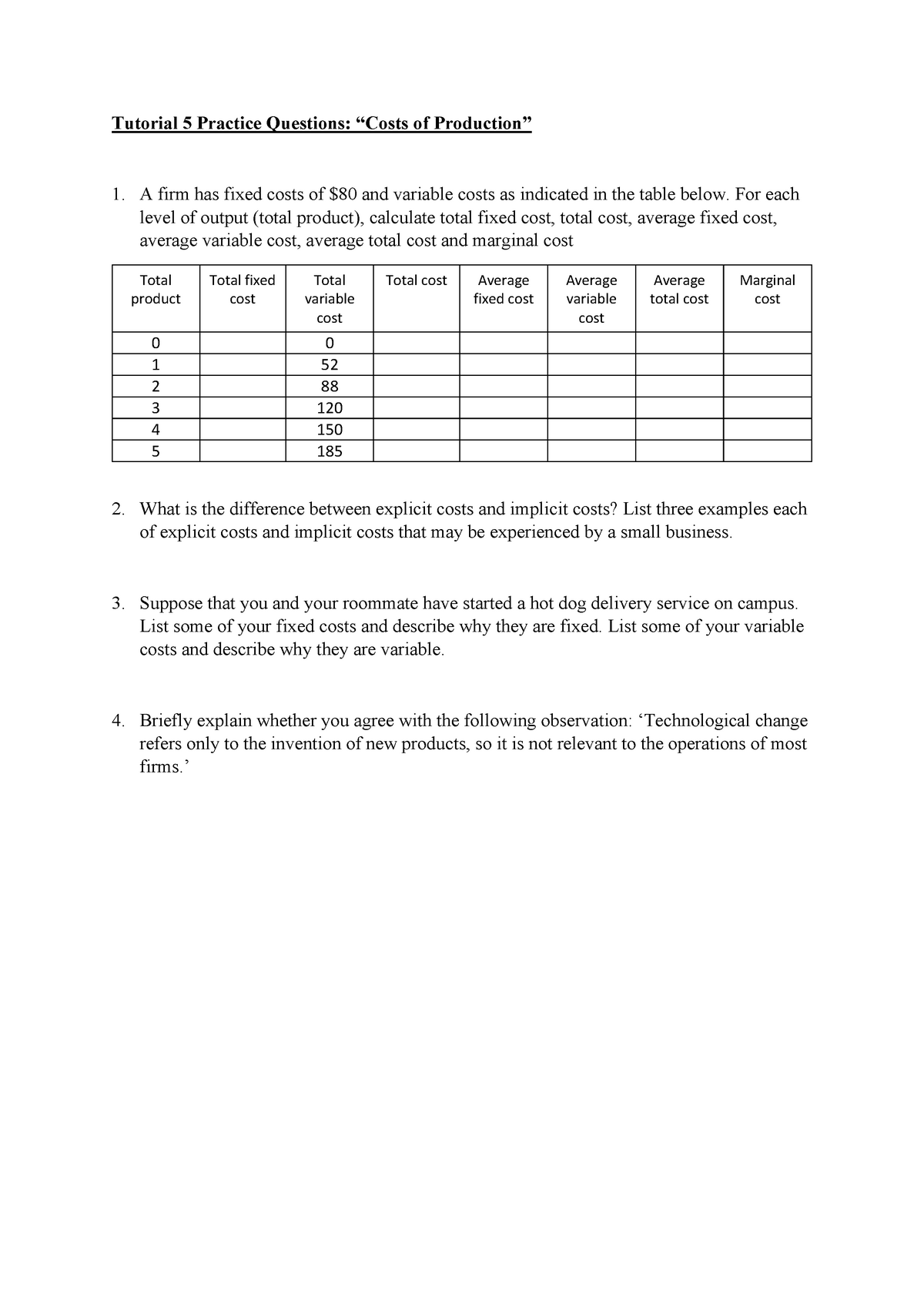 practice-questions-5-costs-tutorial-5-practice-questions-costs-of