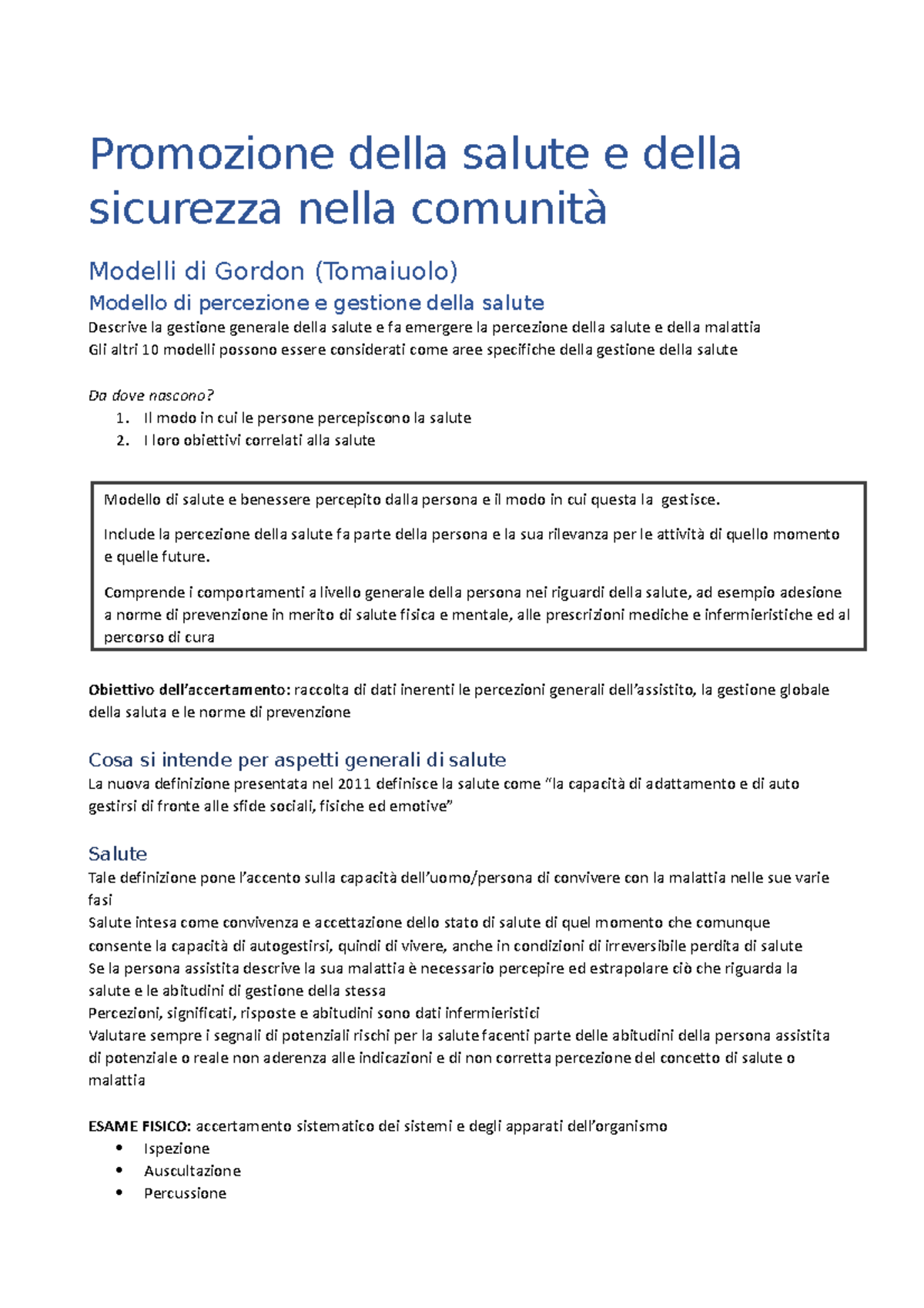 Promozione della salute e della sicurezza nella comunità - Tomaiuolo ...
