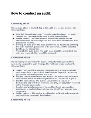 Auditing Notes 1 - Auditing Definition Auditing is the process of ...