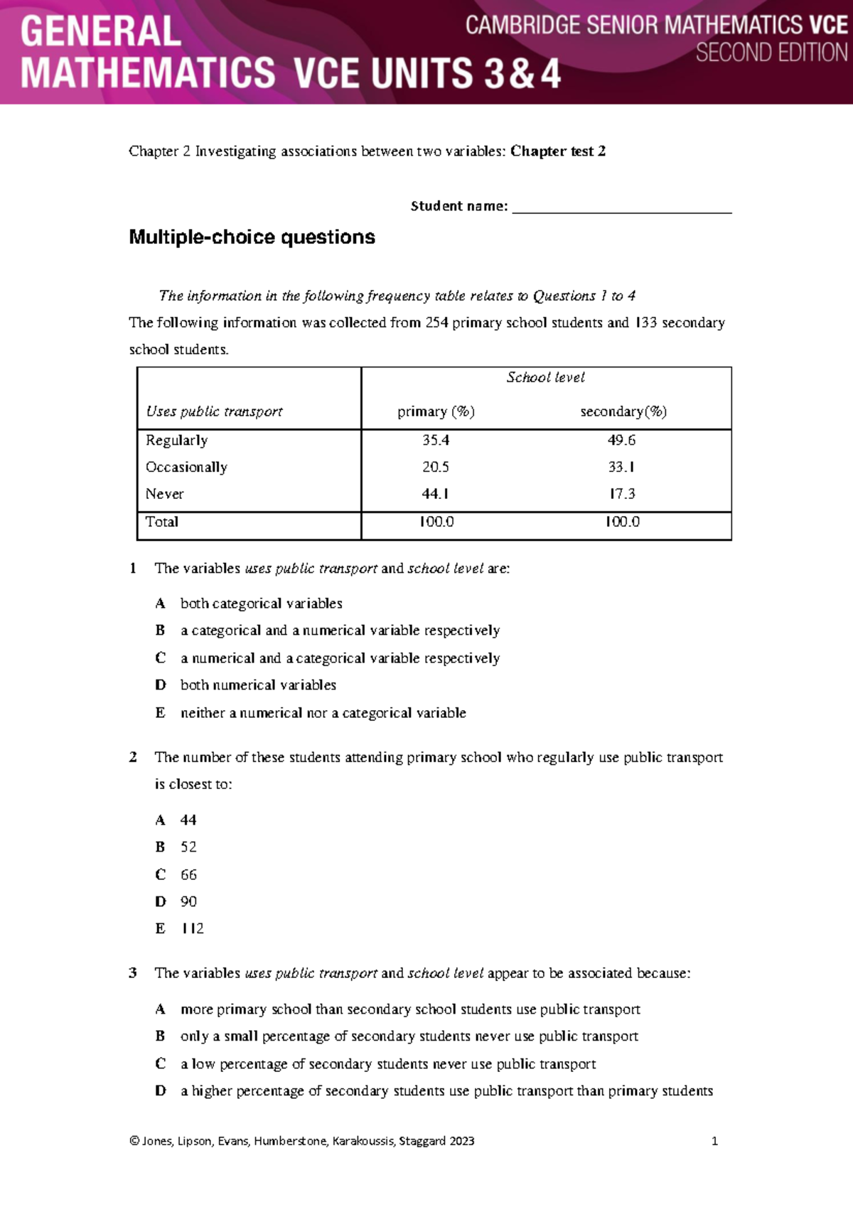 Chapter 2 test 2 - Math prac test - Student name ...