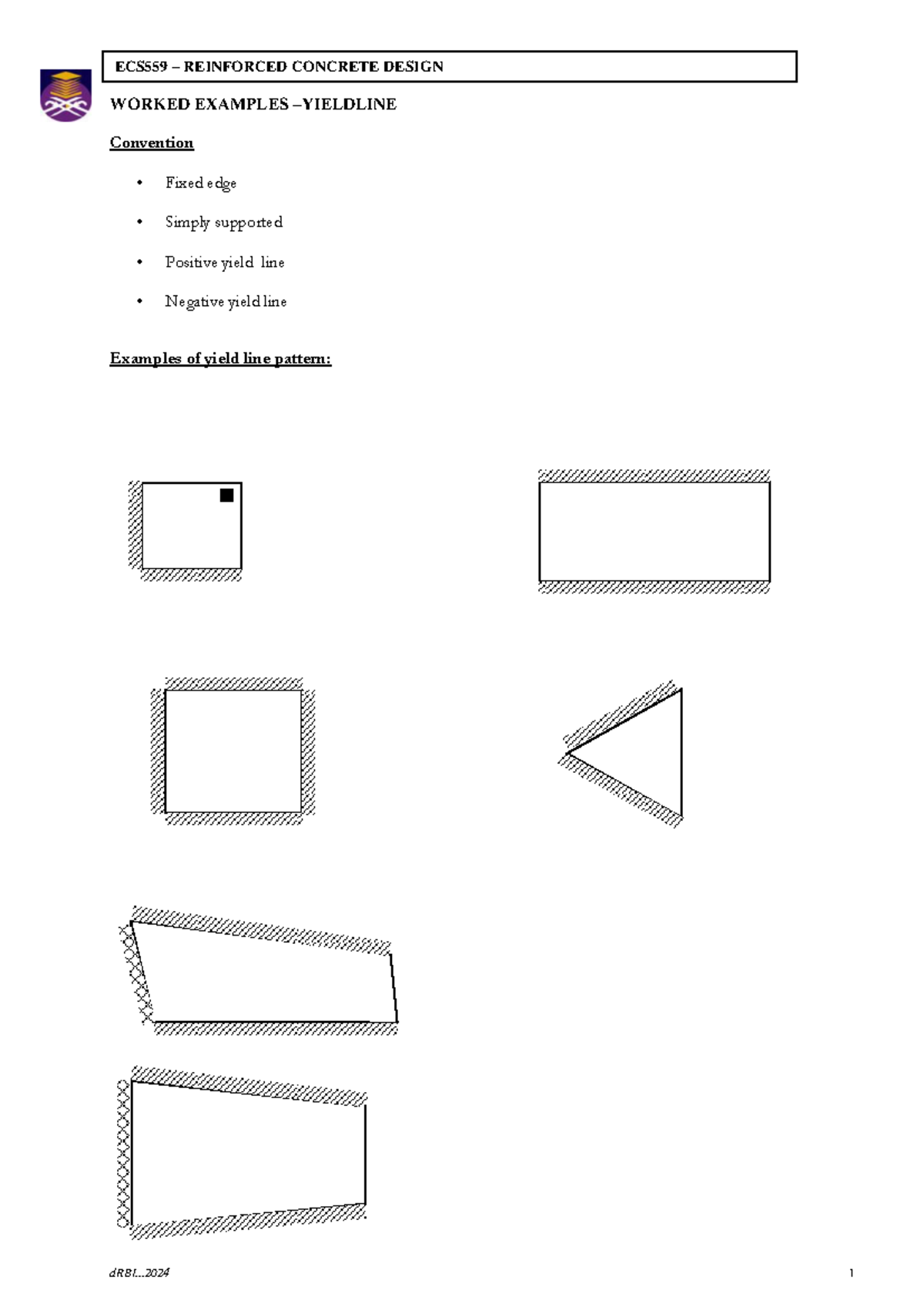 Worked Examples-Week 8-Yieldline - WORKED EXAMPLES – YIELDLINE ...