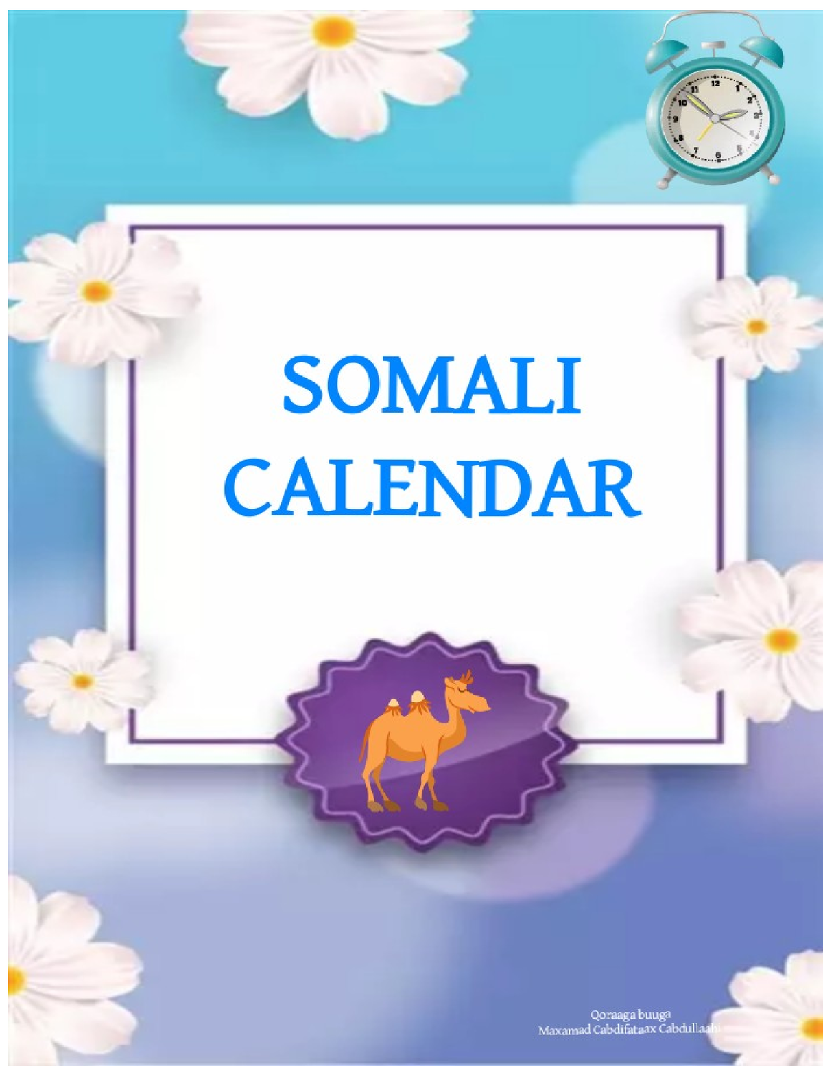 Somali Astronomical Calendar and terminology JADWAL TAARIIKHEEDKA
