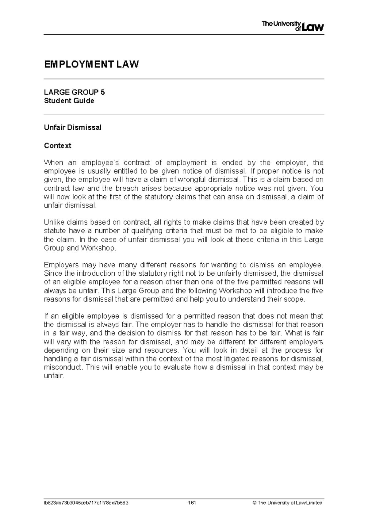 2324 employment lg05 ce01 student guide - EMPLOYMENT LAW LARGE GROUP 5 ...