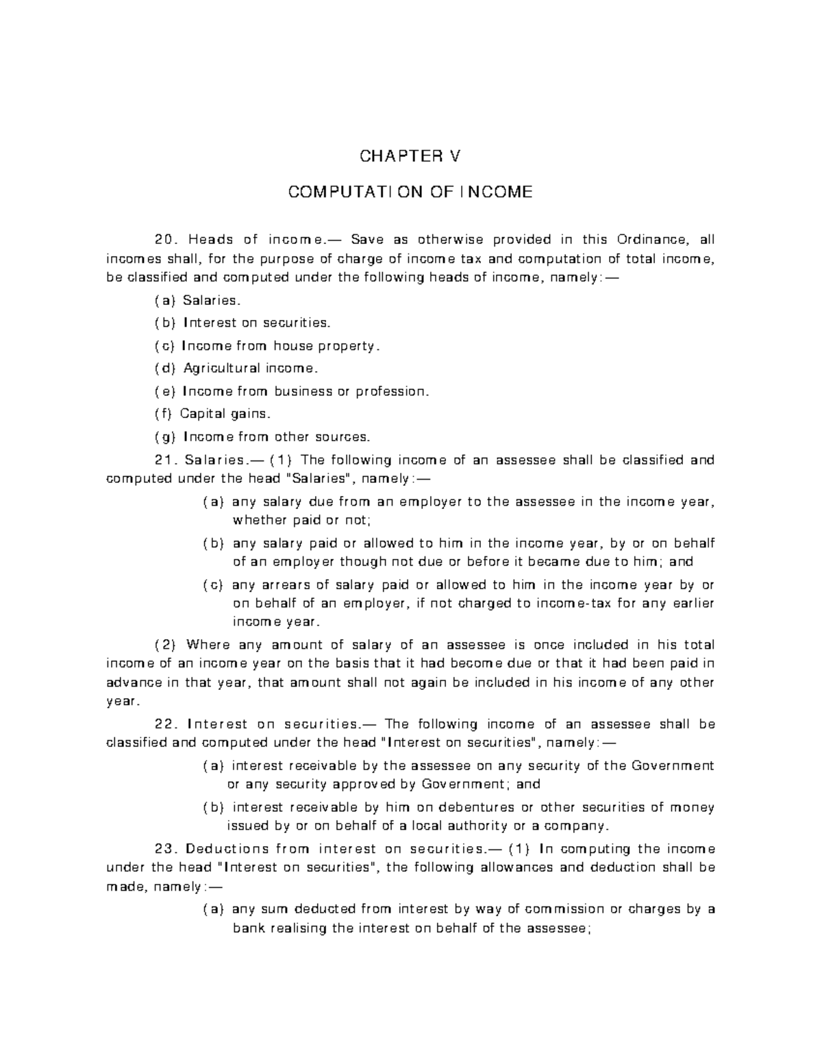 Chapter 5 Computation Of Income (sec 20-43) - CH A PTER V COM PU TA TI ...
