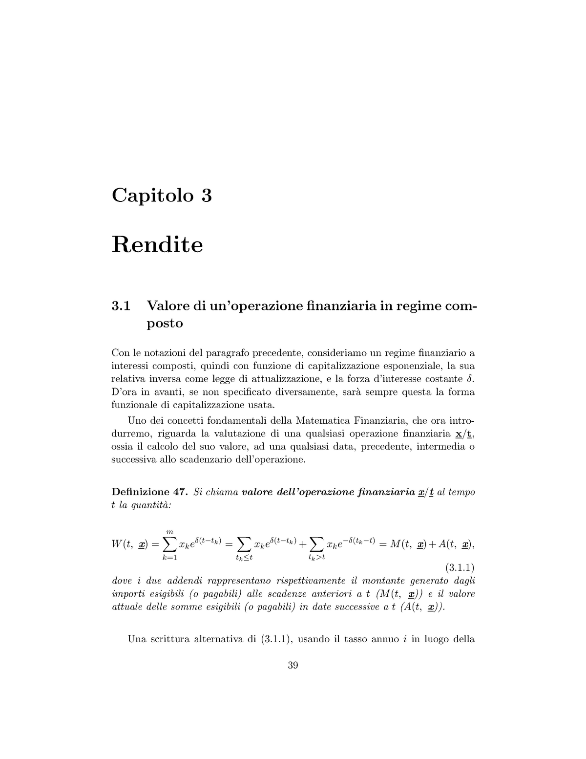 Formule matematica finanziaria - Formule matematica finanziaria Operazione  di investimento I=M-P - Studocu