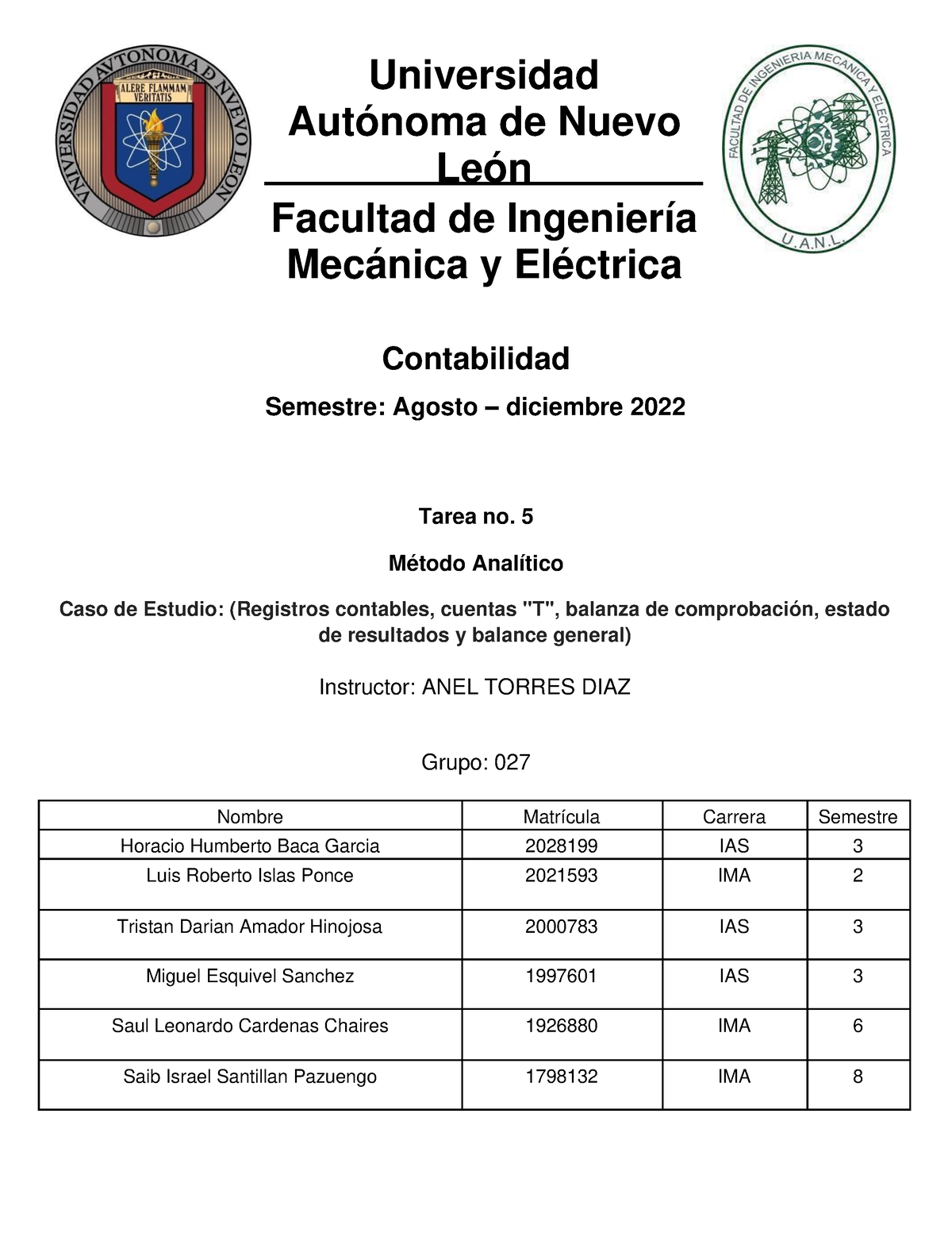 Act. 5 Equipo 5 2 - Conta - Contabilidad Semestre: Agosto – Diciembre ...