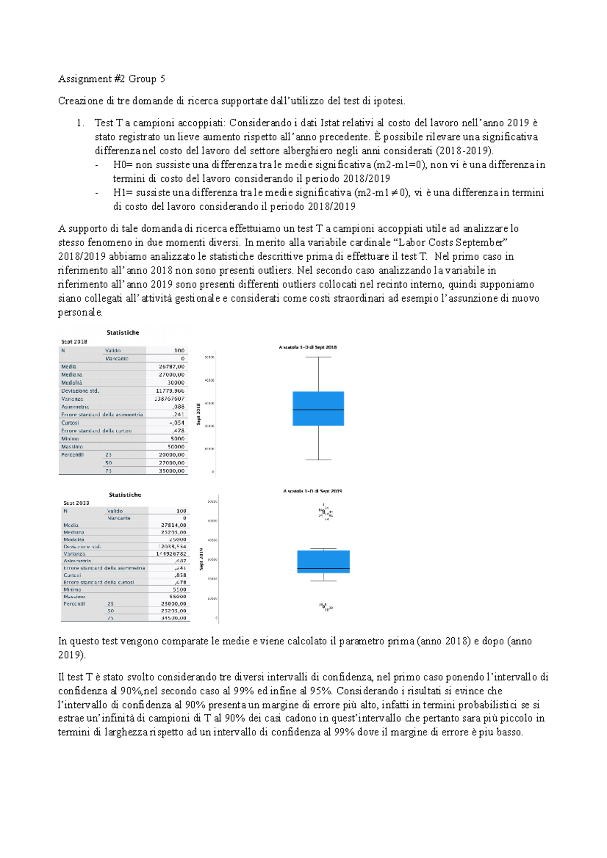 Assignment Metodi 2 - utilizzo piattaforma spss - Assignment #2 Group 5 ...