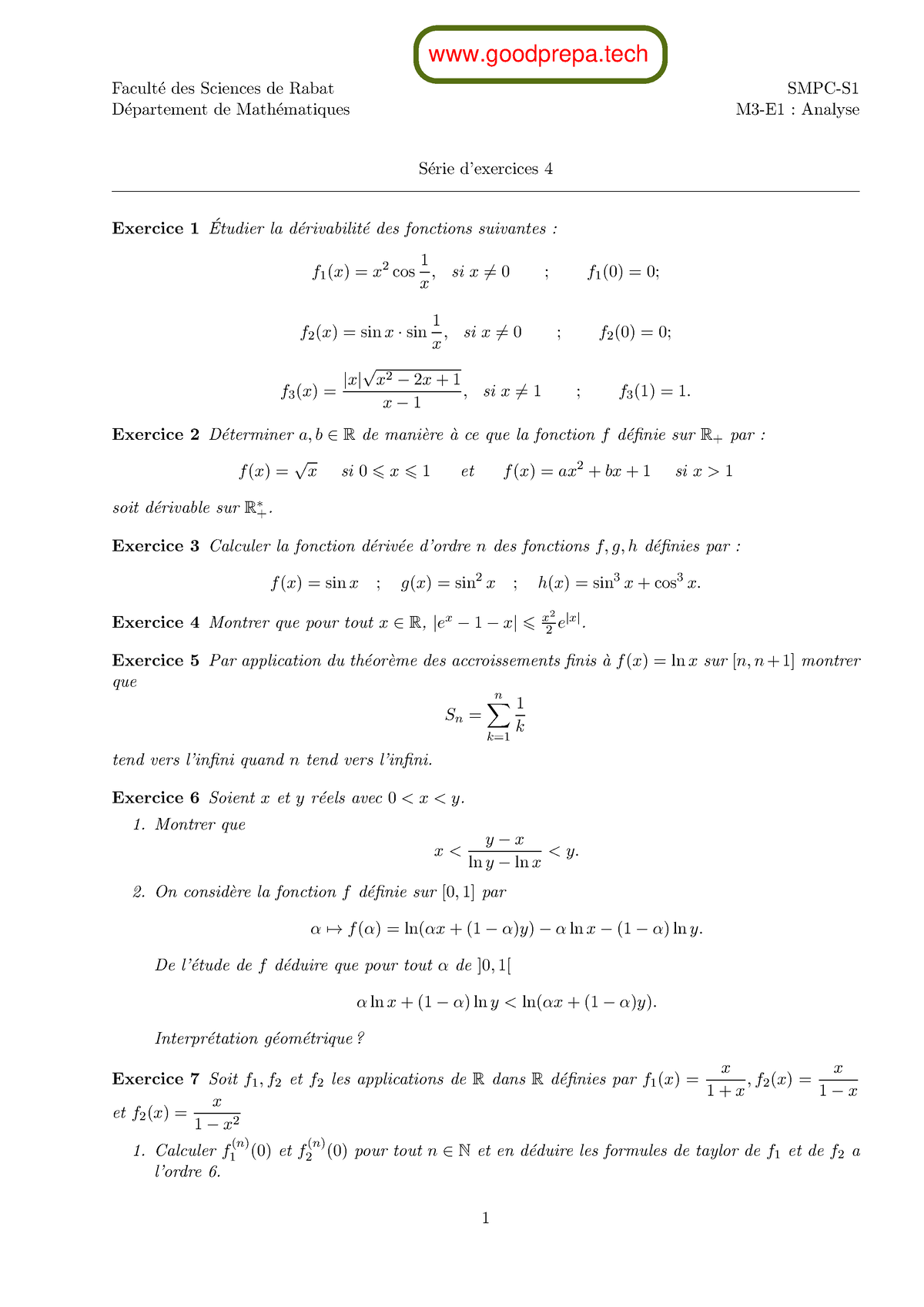 Smpanalyse-S4 - Fferty - Facult ́e Des Sciences De Rabat SMPC-S D ...