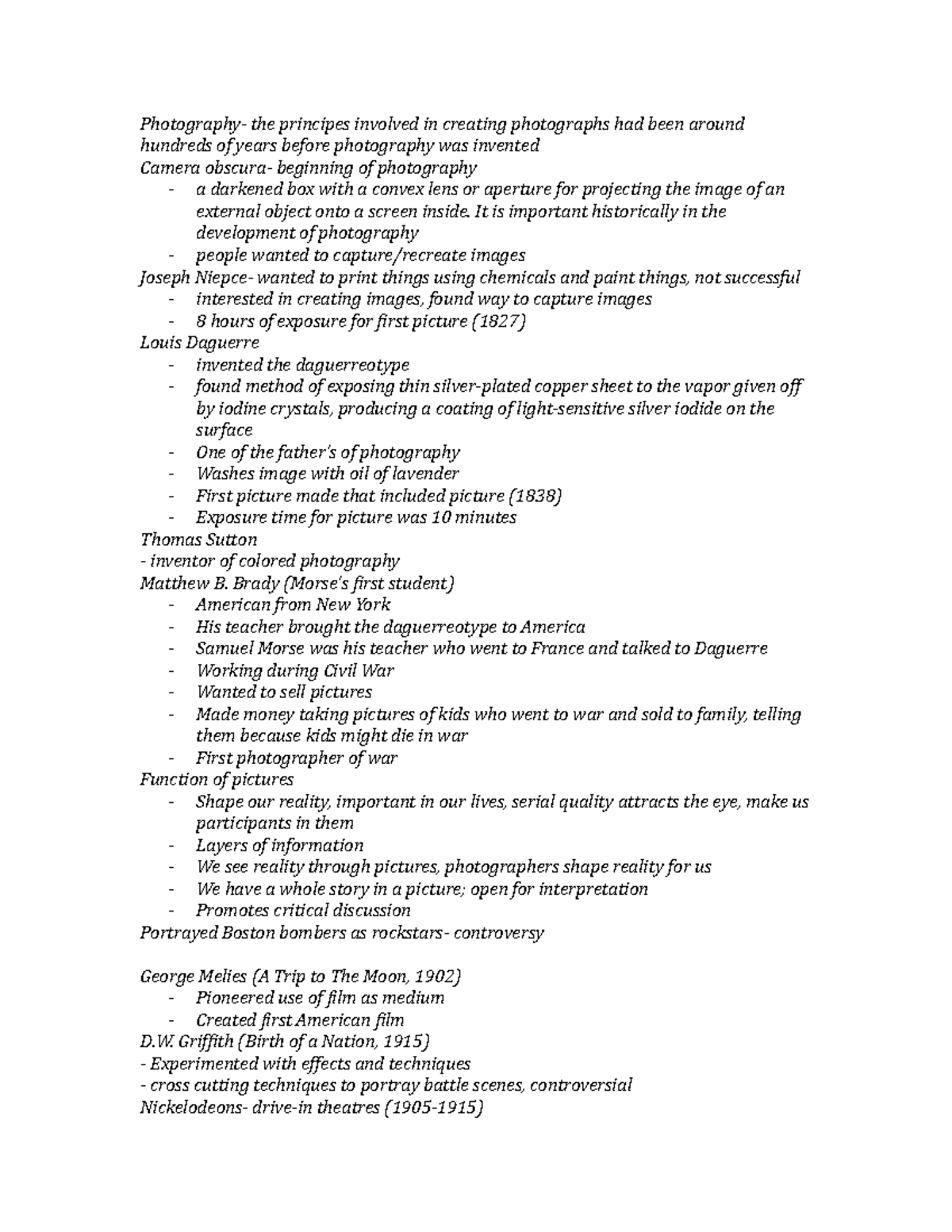 Mass communication notes - Photography- the principes involved in ...