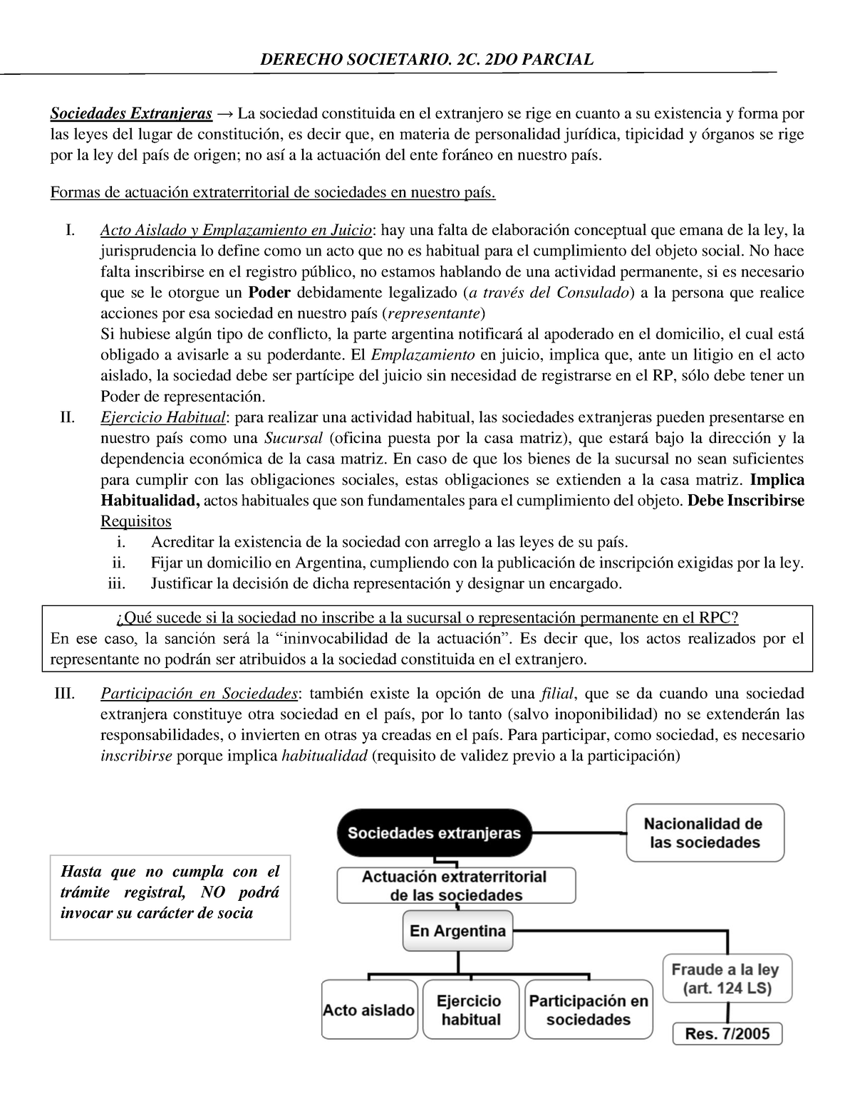 Segundo Parcial - Resumen Derecho Societario - Sociedades Extranjeras → ...