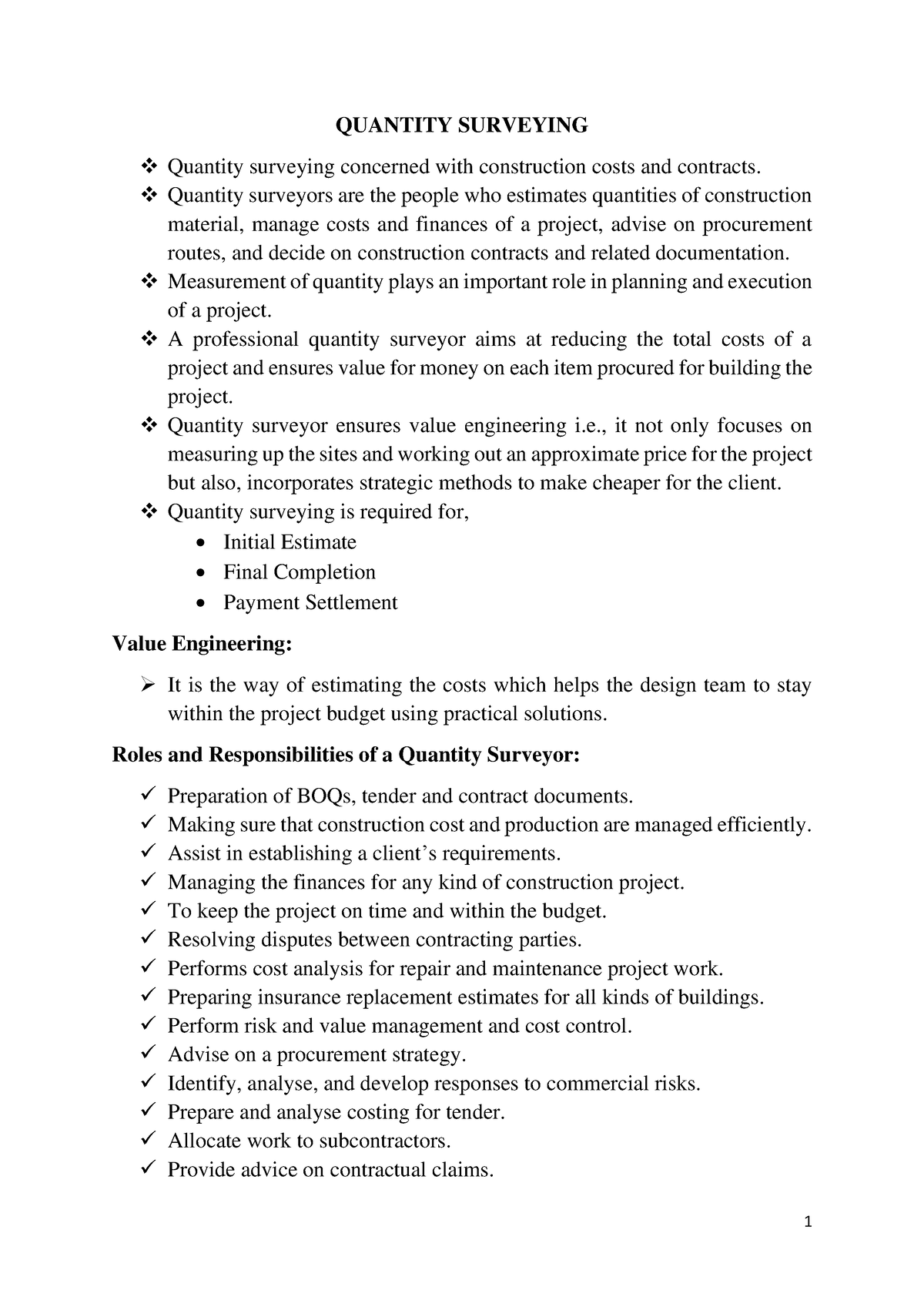 dissertation for quantity surveying