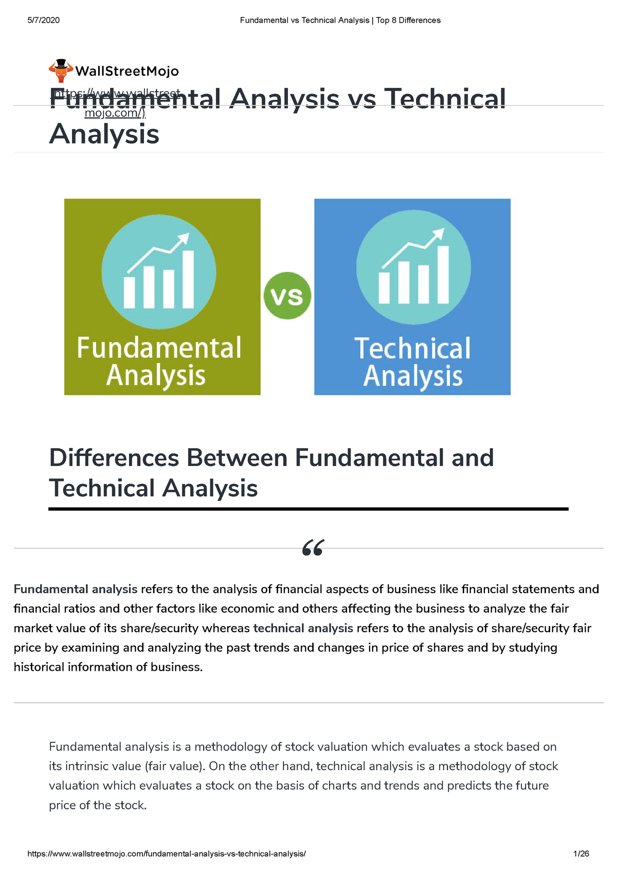 Fundamental Vs Technical Analysis Top 8 Differences - Differences ...