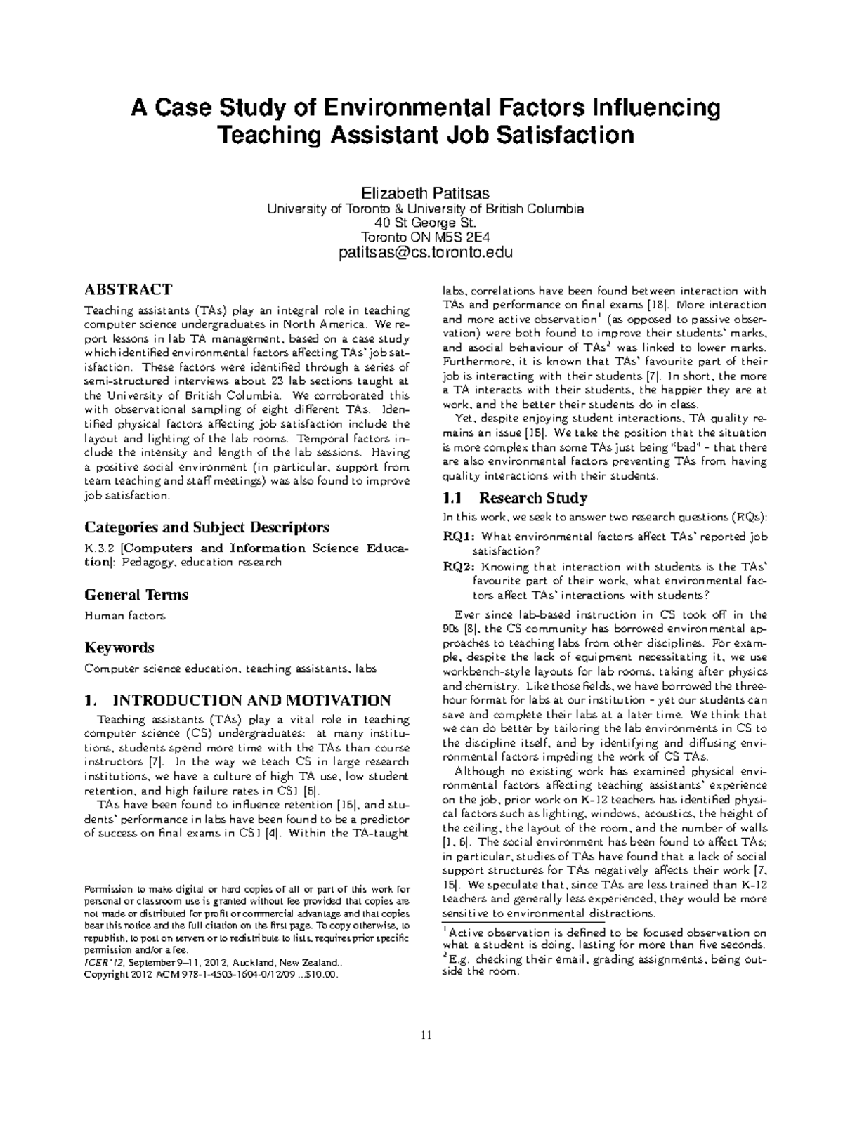 case study of environmental factors