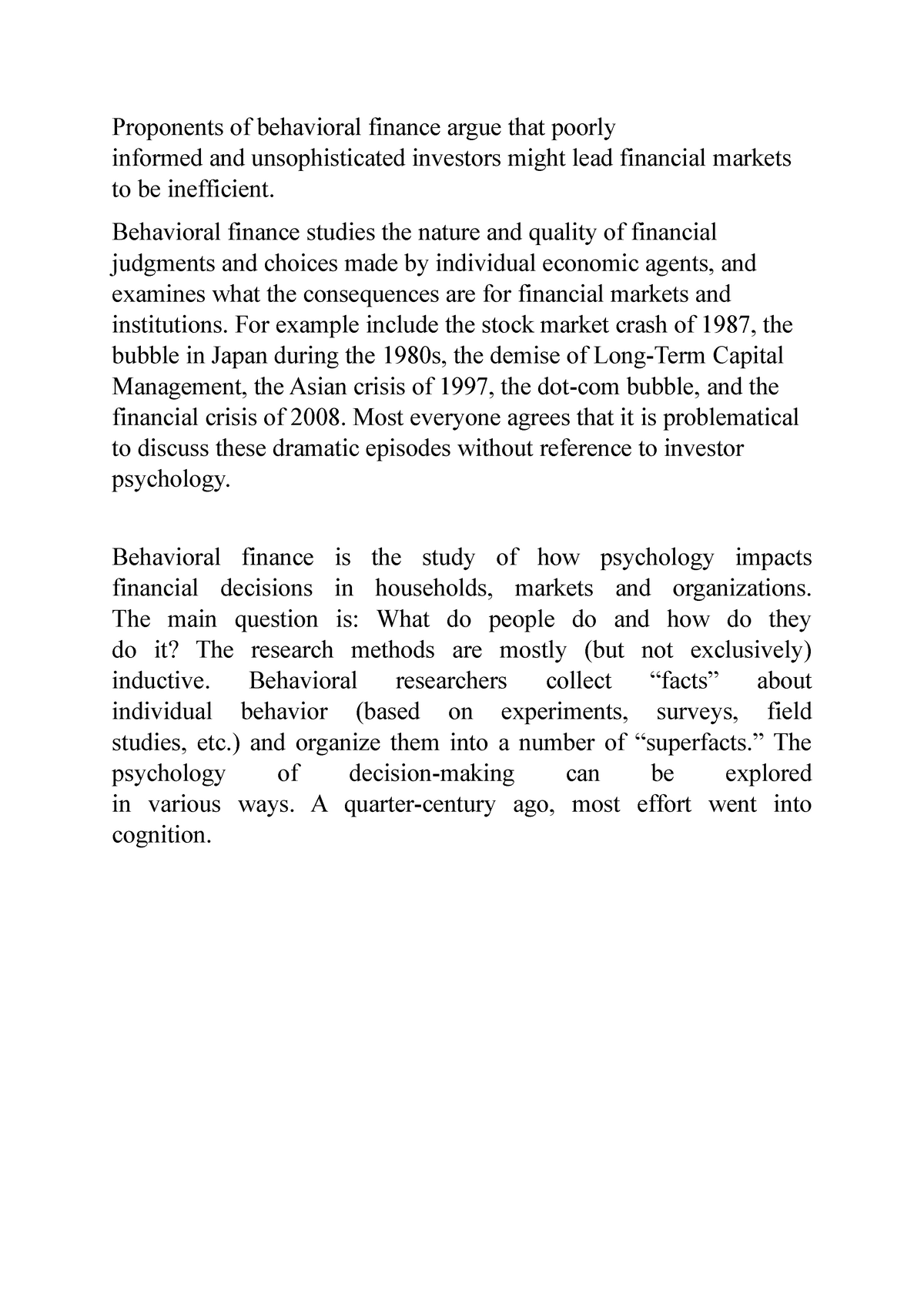 behavioral finance phd thesis