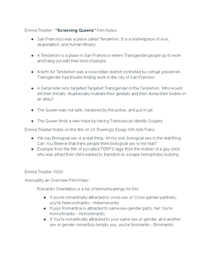 Introduction to LGBT Studies Midterm Matching Exam - Flim Notes Riots ...