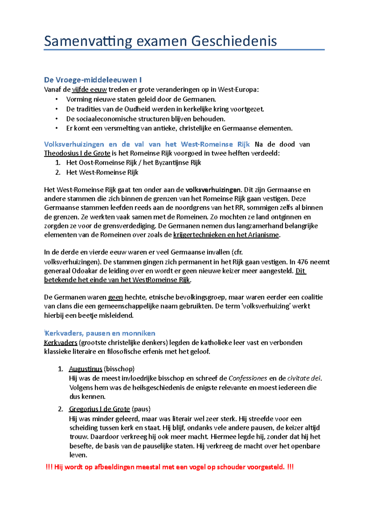 Samenvatting-geschiedenis - Samenvatting Examen Geschiedenis De Vroege ...