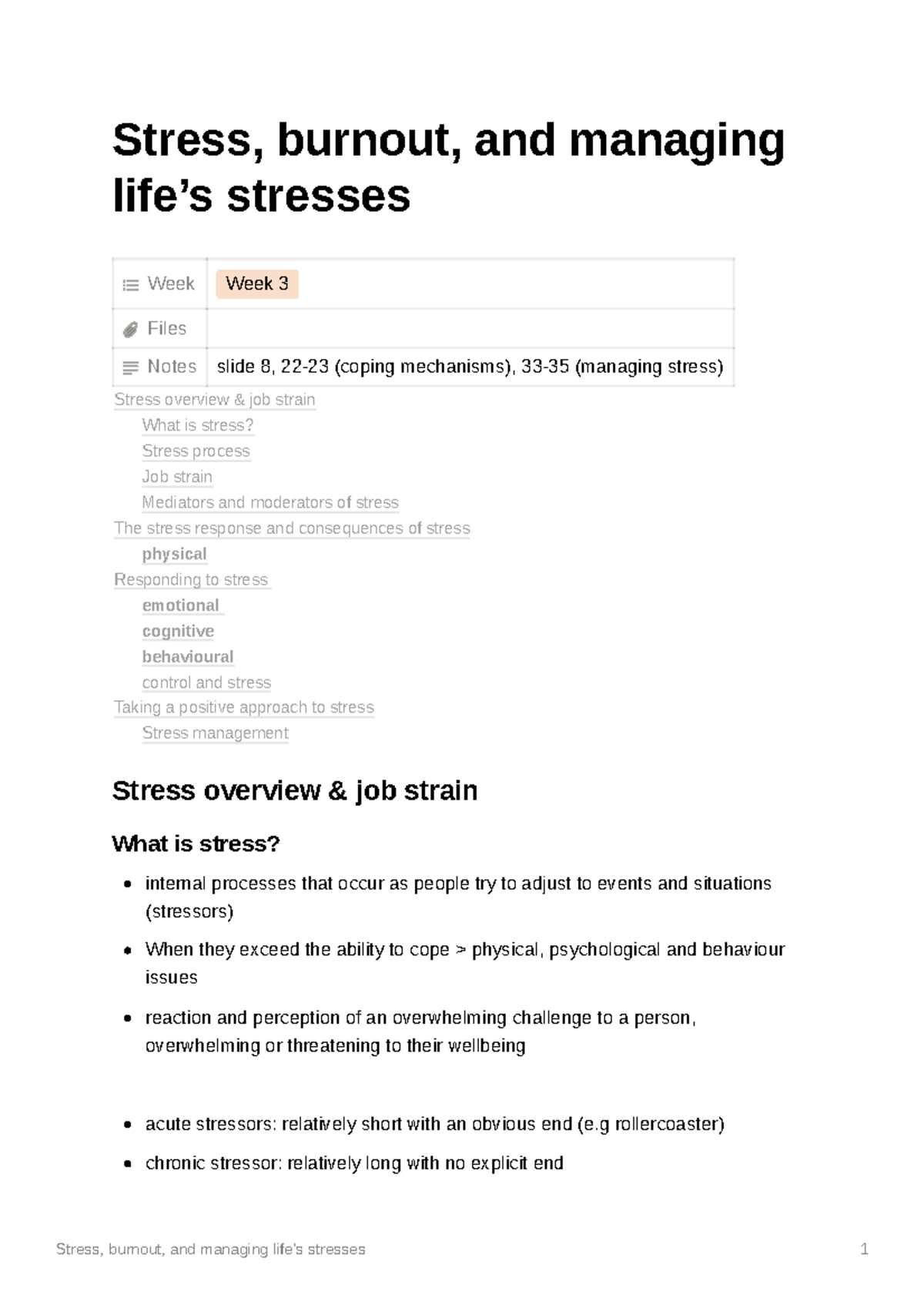 Stress burnout and managing lifes stresses - Stress, burnout, and ...