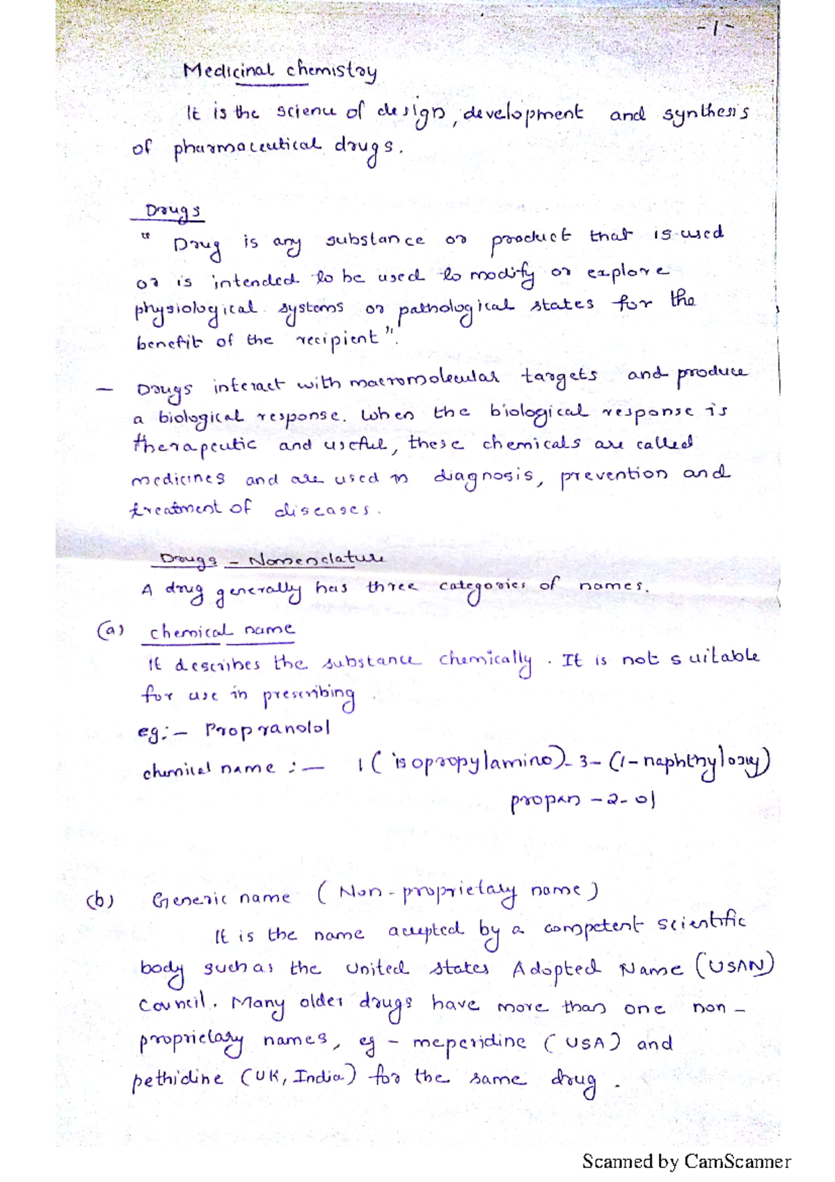 Medicinal Chemistry - Study notes - chemistry - Studocu
