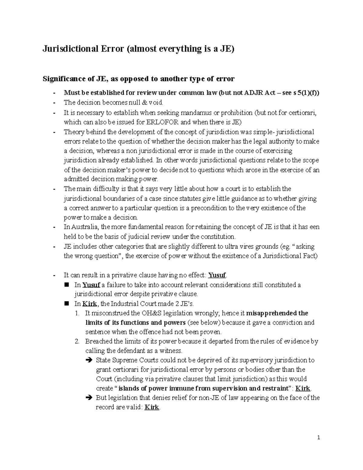 Decisional Grounds of Review (10) - Jurisdictional Error (almost ...