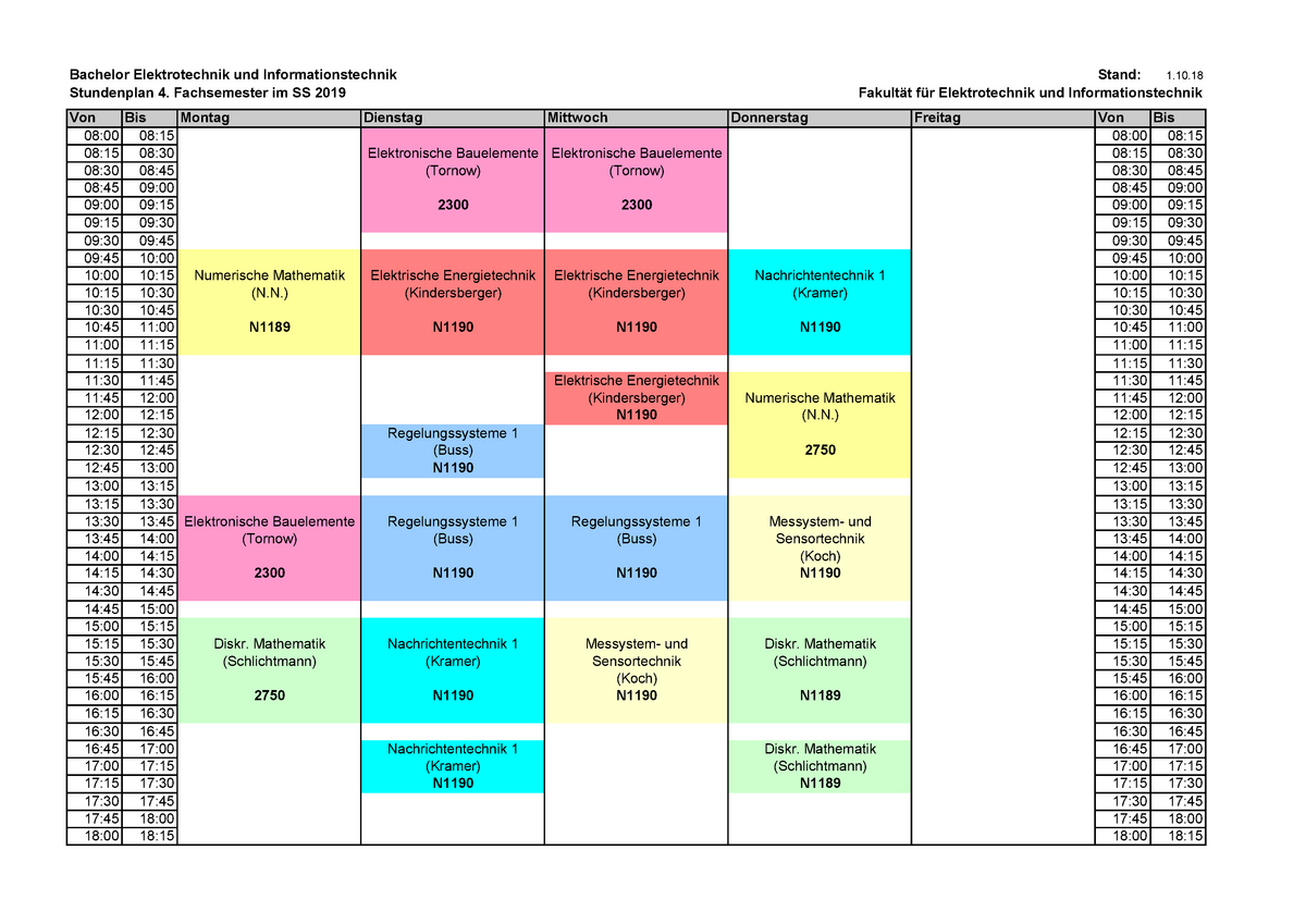 elektrotechnik eth stundenplan vorlage