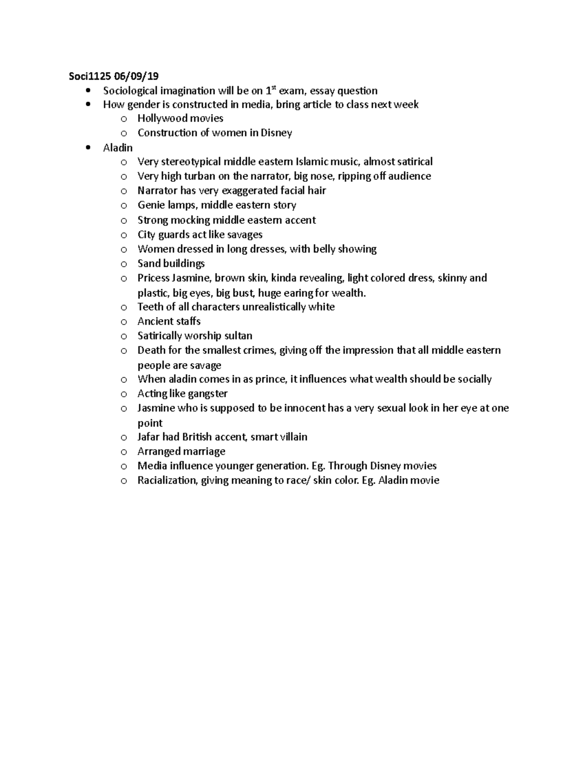 Soci1125 06:09:18 - Lecture notes 1 - Soci1125 Sociological imagination ...