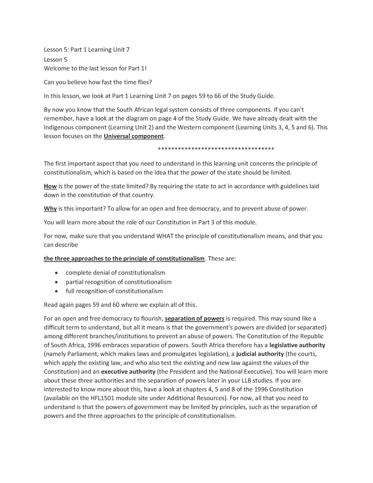 HFL Part 2 - notes - Lesson 5: Part 1 Learning Unit 7 Lesson 5 Welcome ...