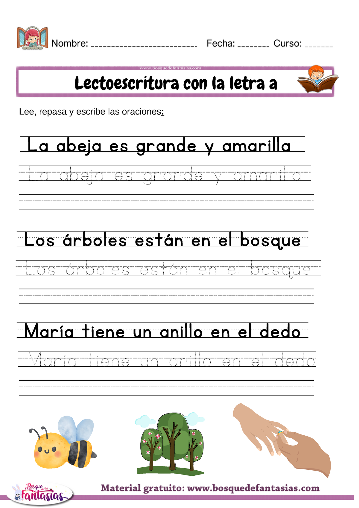 Fichas DE Lectoescritura DEL Abecedario - Lectoescritura Con La Letra A ...