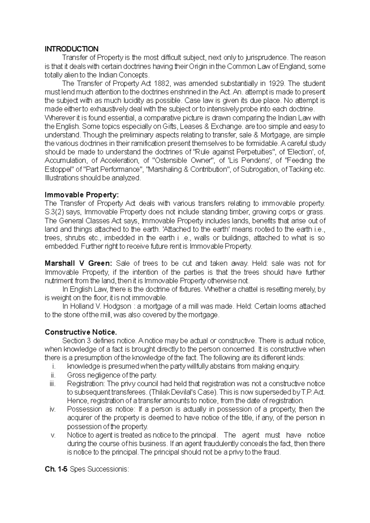 KSLU Sem 2 Summary Property Law and Q and A - KSLU - Studocu
